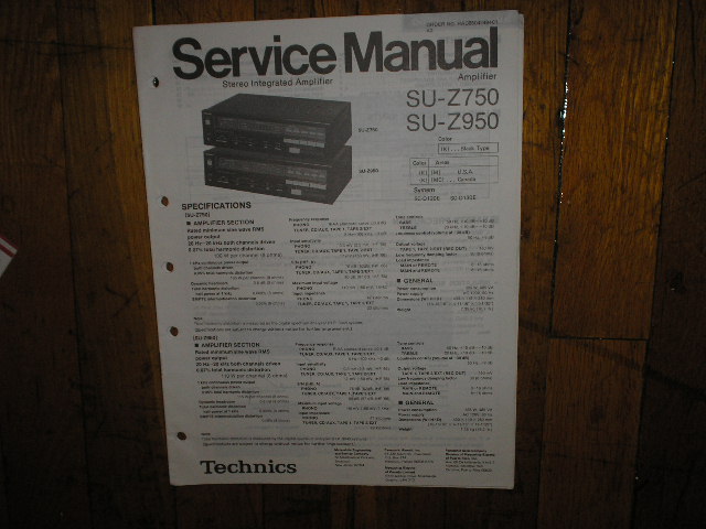 SU-Z750 SU-Z950 Amplifier Service Manual