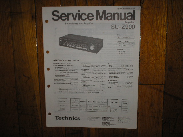 SU-Z900 Amplifier Service Manual