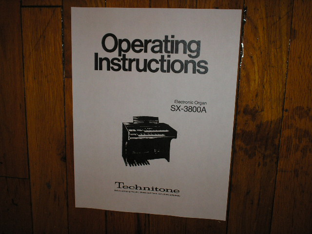 SX-3800A Electronic Organ Operating Instruction Manual