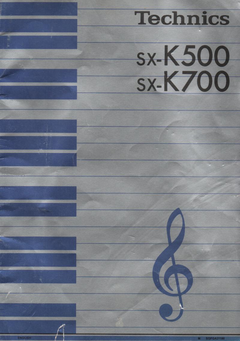 SX-K500 SX-K700 PCM Keyboard Operating Instruction Manual. 