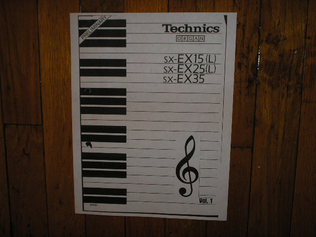 SX-EX15 SX-EX15L Electric Organ Operating Instruction Manual. 3 Manual Set.  Volume 1 & 2 Operating Manual plus MIDI Manual..