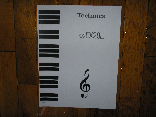 SX-EX20L Electric Organ Operating Instruction Manual.