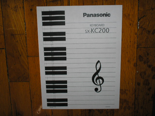 SX-KC200 Organ Keyboard Operating Instruction Manual