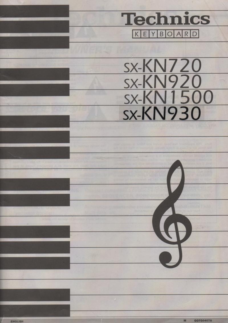 SX-KN720 SX-KN920 SX-KN930 SX-KN1500 Keyboard Owners Manual