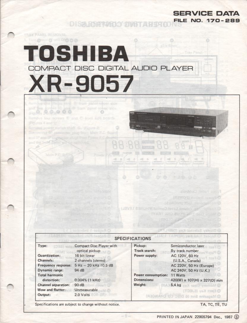 XR-9057 CD Player Service Manual