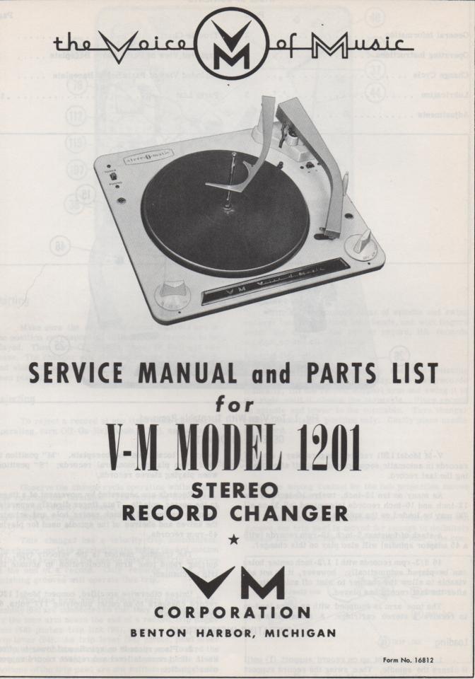 1201 Record Changer Service Manual