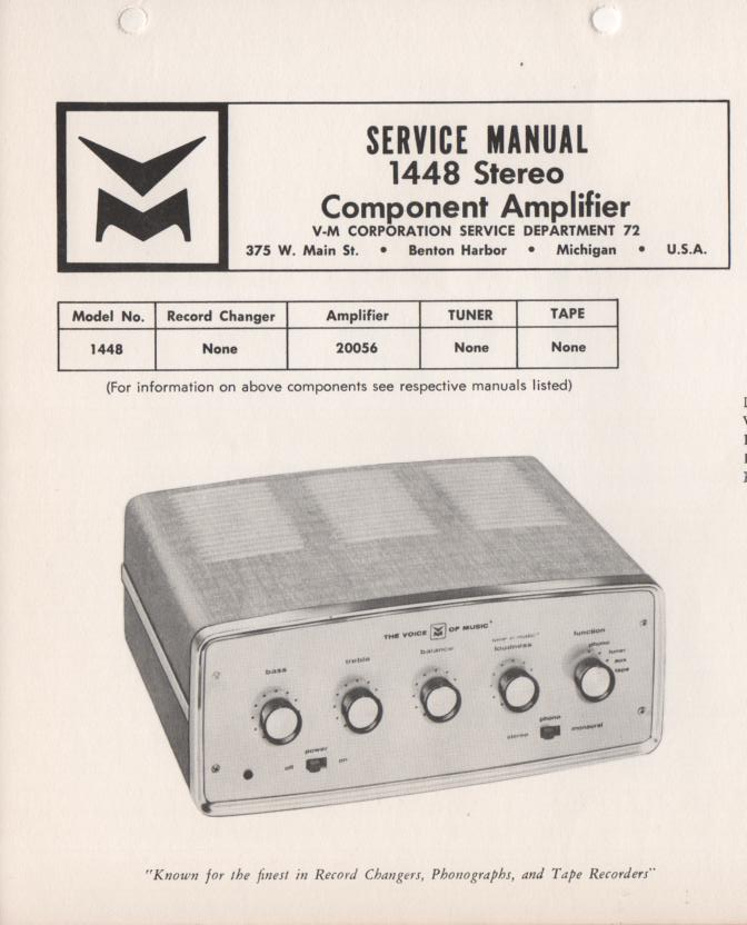 1448 Amplifier Service Manual..  Comes with 20056 manual