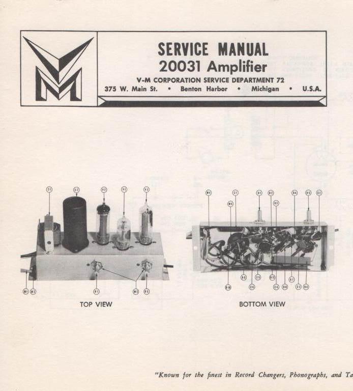 20031 Amplifier Service Manual