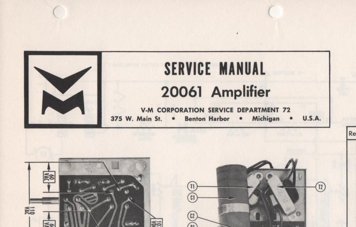 20061 Amplifier Service Manual