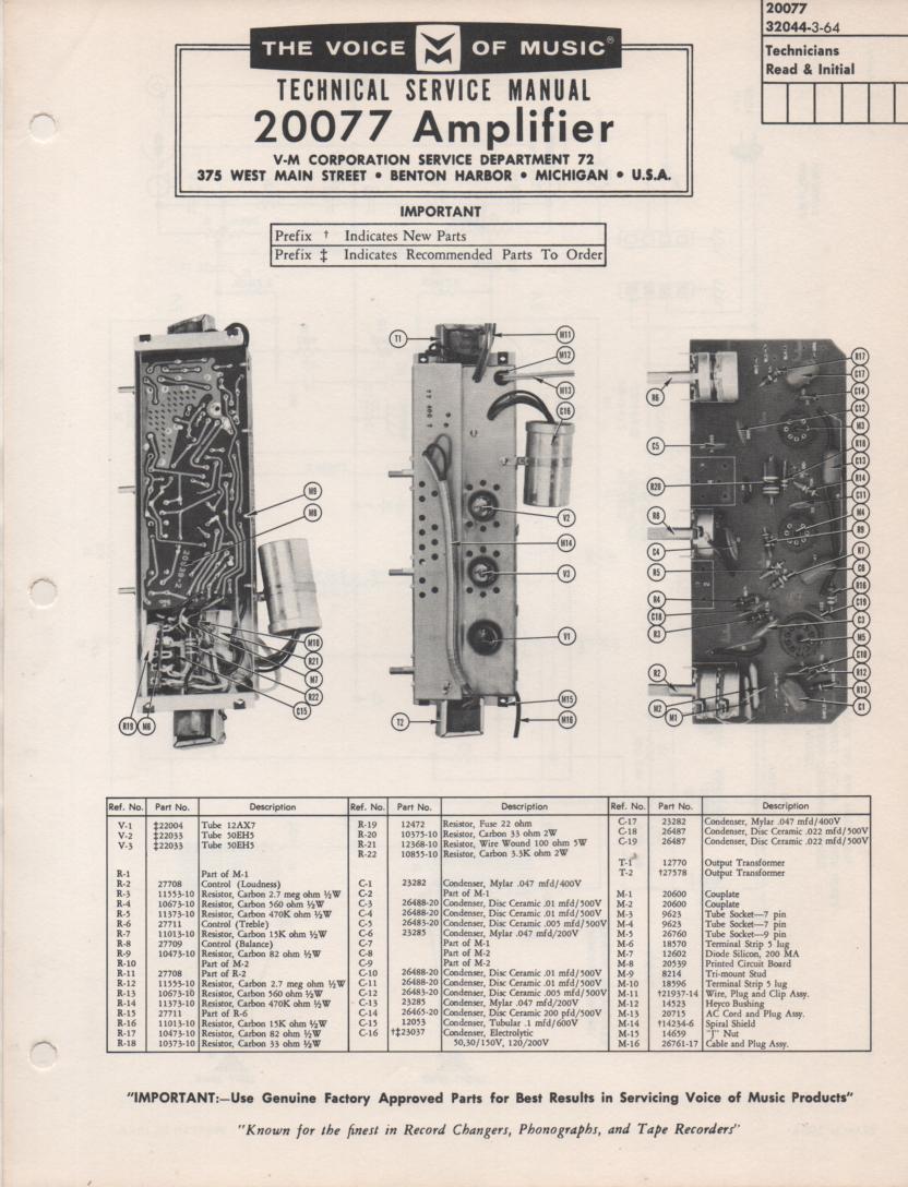 20077 Amplifier Service Manual
