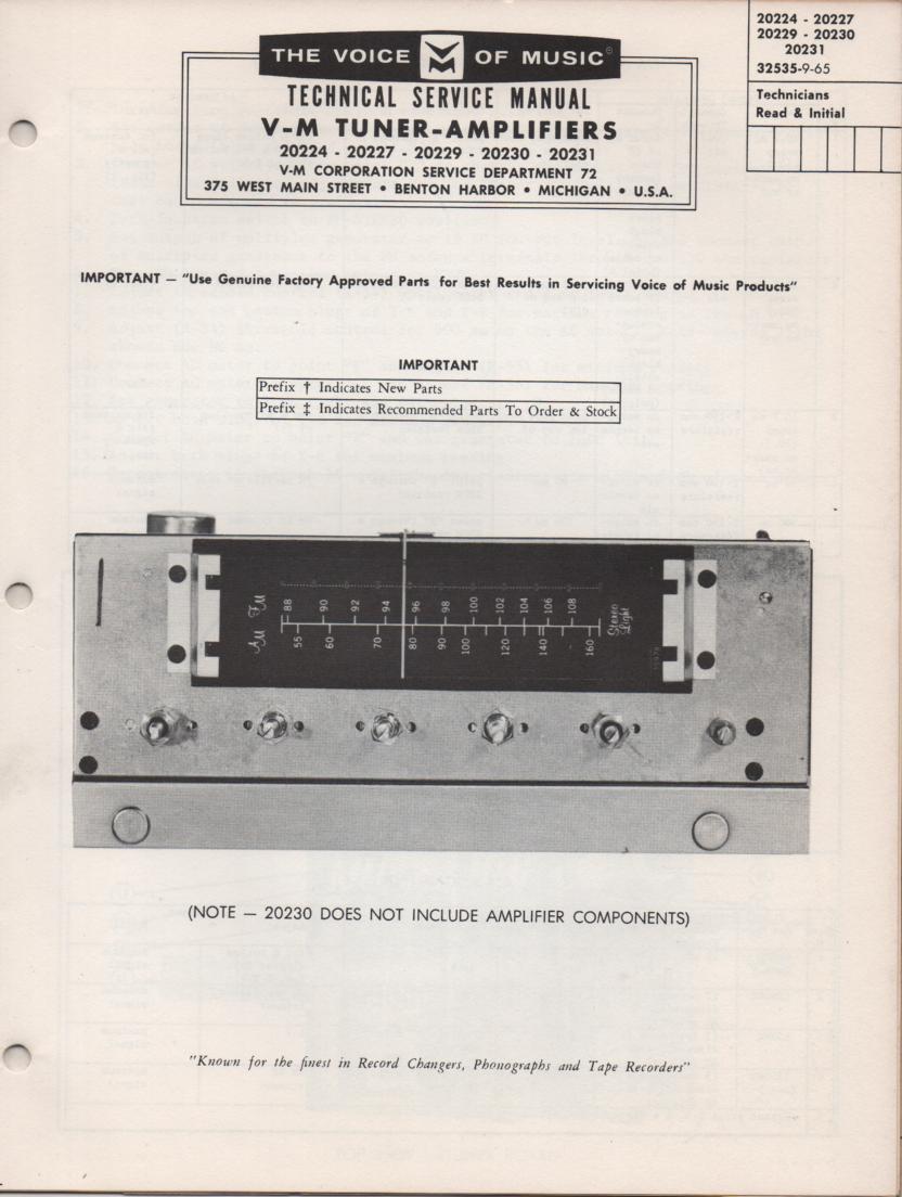 20220 Tuner Amplifier Service Manual.. 20224 20227 20229 20230 20231 Manual