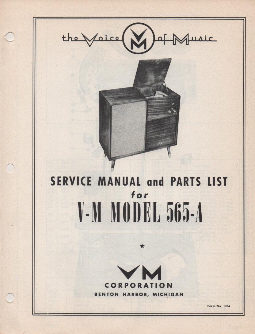 565-A Console Phonograph Service Manual