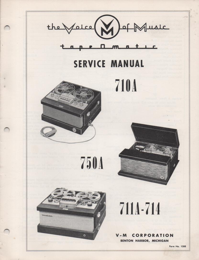 710A 711A 714 750A Reel to Reel Service Manual