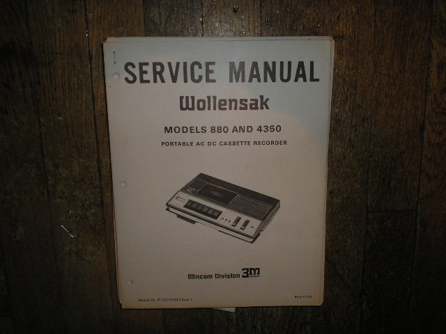 880 4350 Portable ACDC Cassette Recorder Service Manual