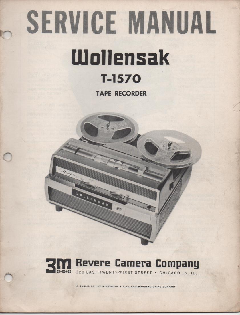 T-1570 Reel to Reel Tape Recorder Service Manual