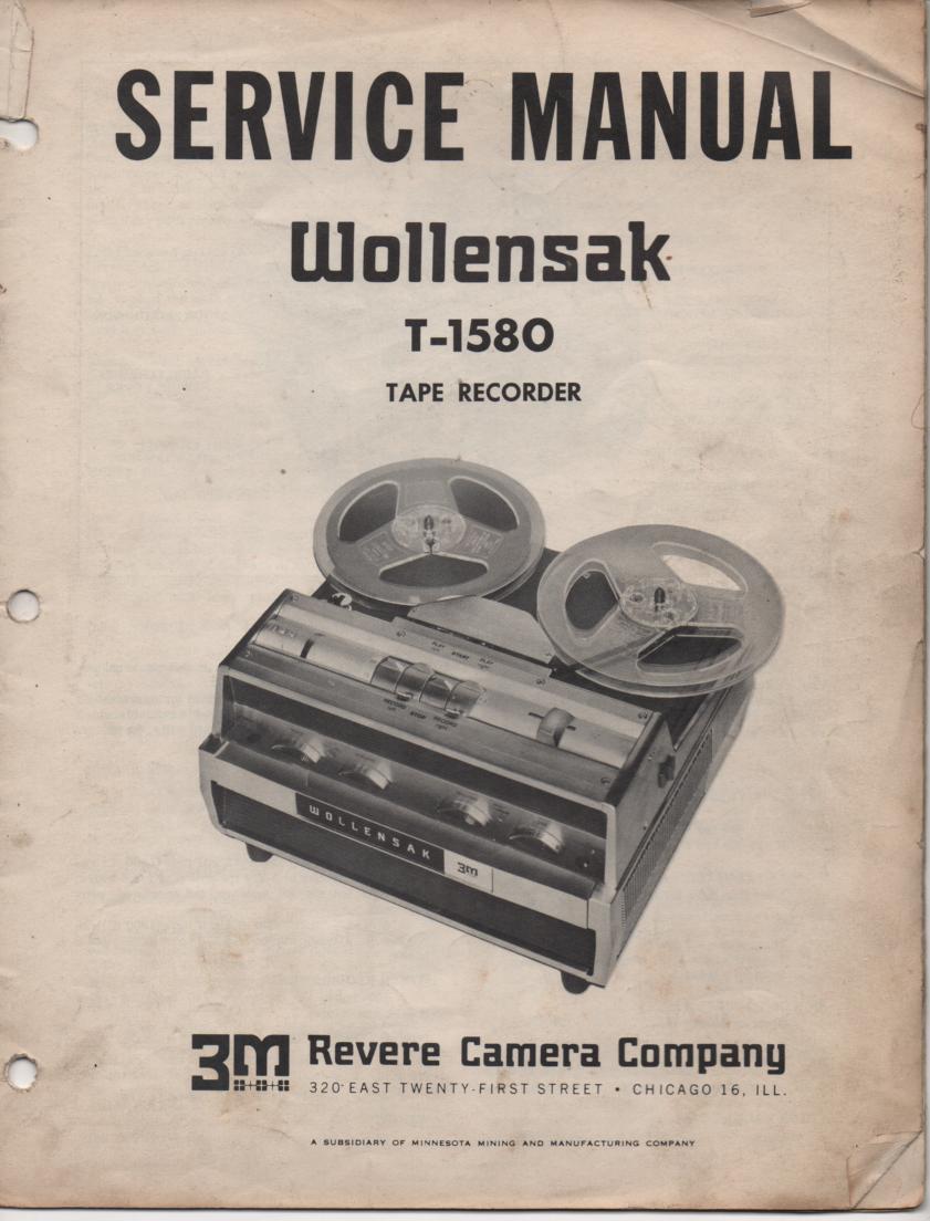 T-1580 Reel to Reel Tape Recorder Service Manual