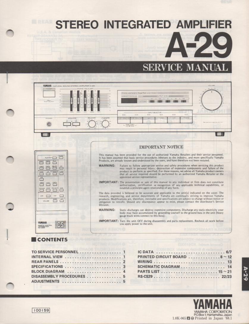 A-29 Amplifier Service Manual