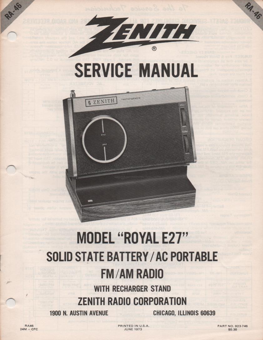 E27 Royal E27 Portable Radio Service Manual RA46