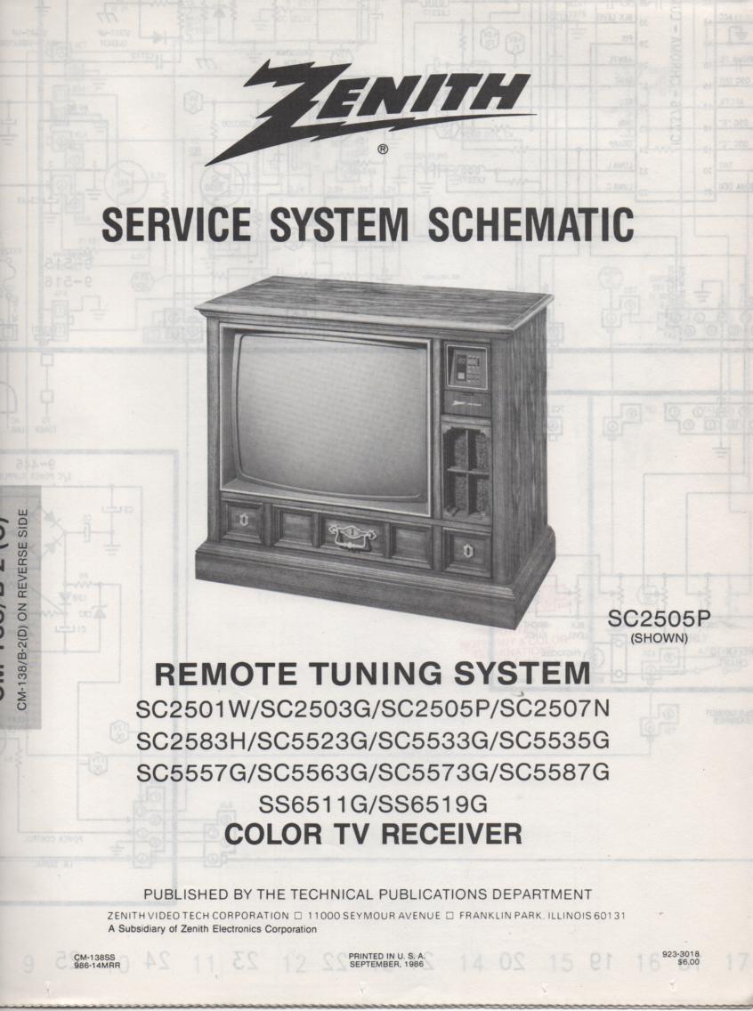 SC2583H TV Schematic ..  SC2501W Manual
