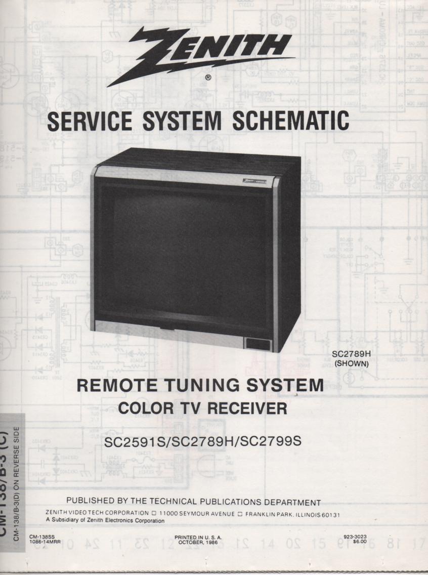 SC2789H TV Schematic ..  SC2591S Manual