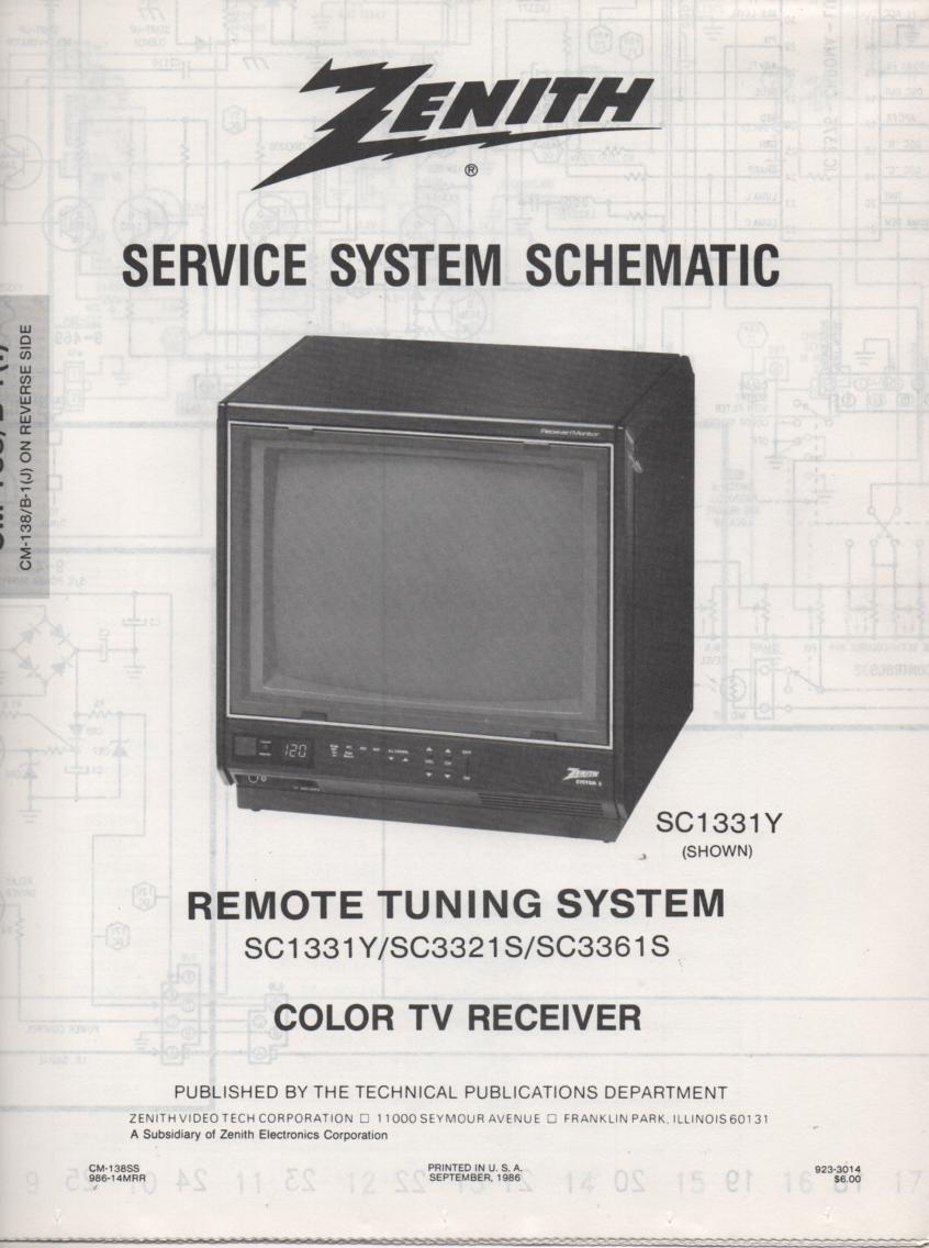 SC3321S TV Schematic ..  SC1331Y Manual