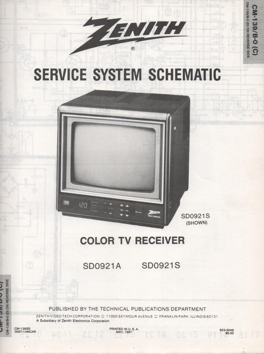 SD0921A TV Schematic ..  SD0921A Manual