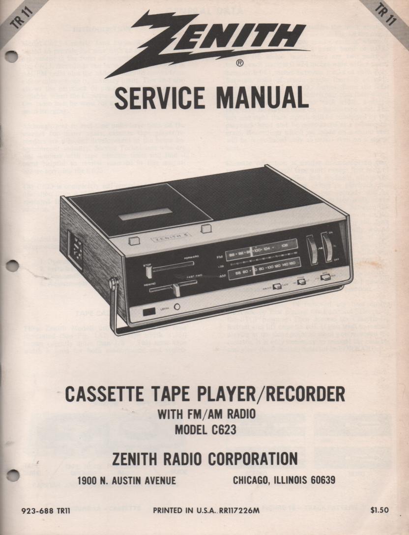 C623 Cassette Recorder Player Service Manual TR11