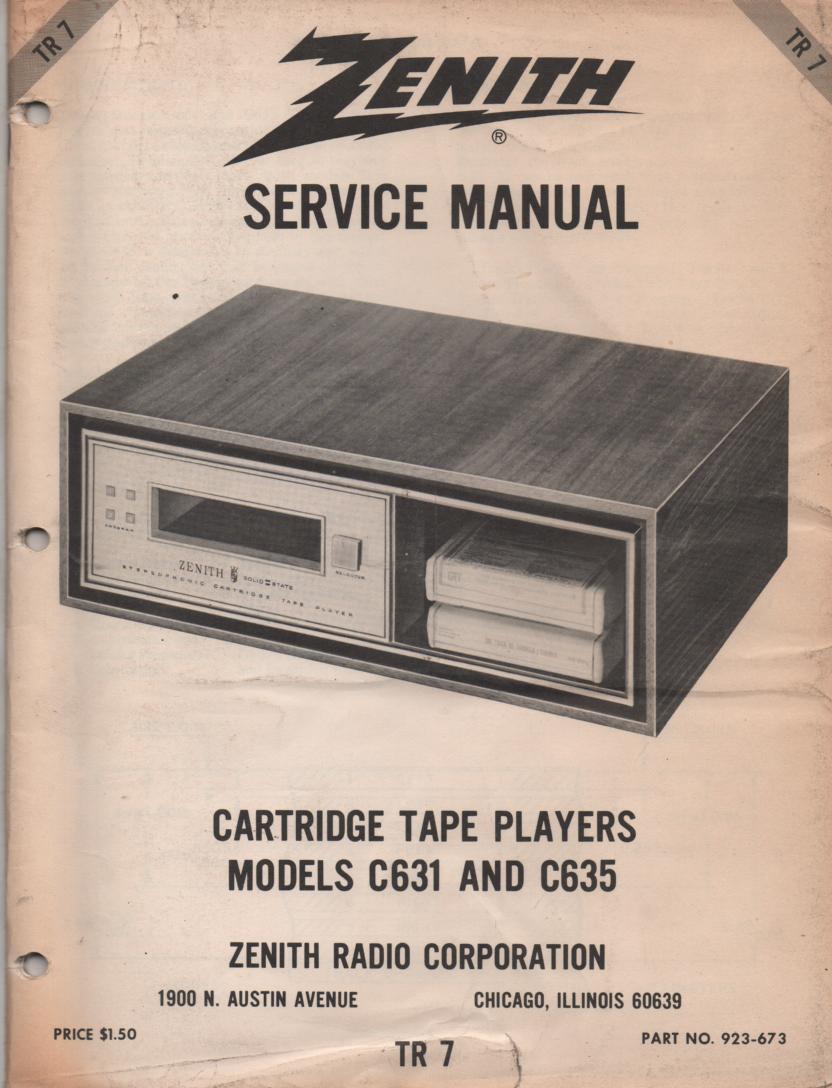 C631 C635 8-Track Tape Player Service Manual TR7