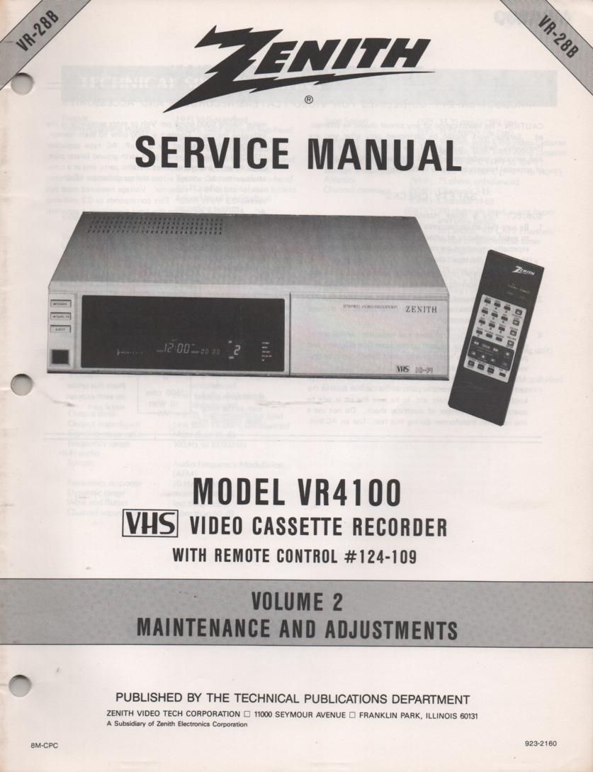 VR4100 VCR Alignment Service Manual VR28B  