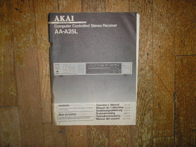 AA-A25L Receiver Owners Manual  AKAI