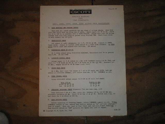 1968 COMPACT UNITS SERVICE MANUAL  Scott