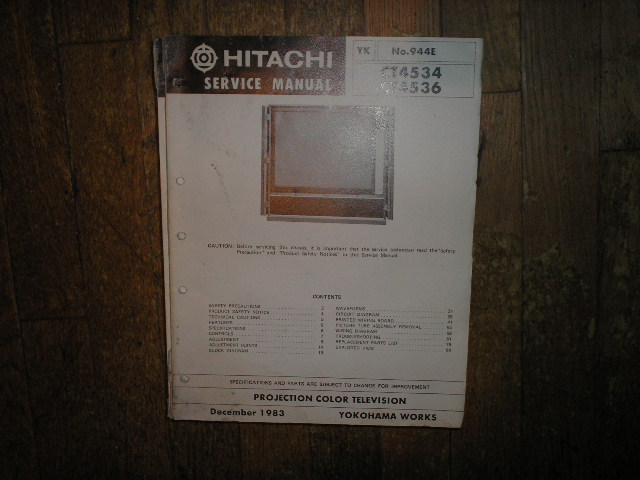 CT4534 CT4536 Projection TV Service Manual VP3X2 Chassis  