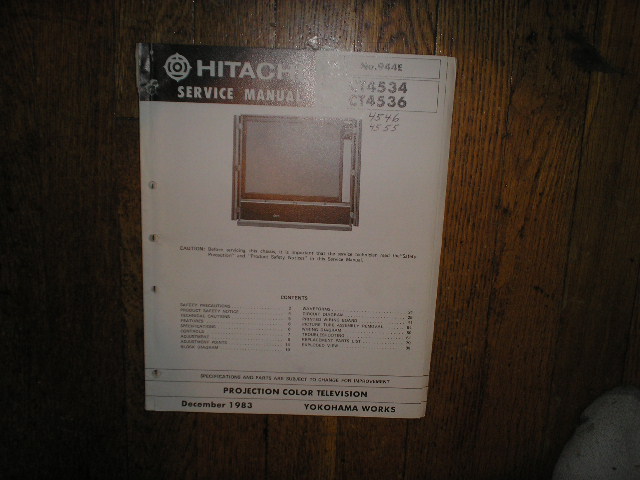 CT4546 CT4555 CT4534 CT4536 Projection TV Service Manual. VP3X2 Chassis