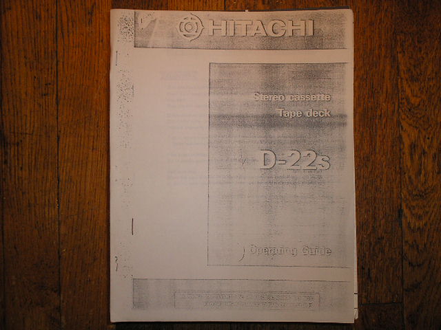 D-22S Stereo Cassette Tape Deck Service Manual