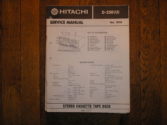 D-550 U Stereo Cassette Tape Deck Service Manual
