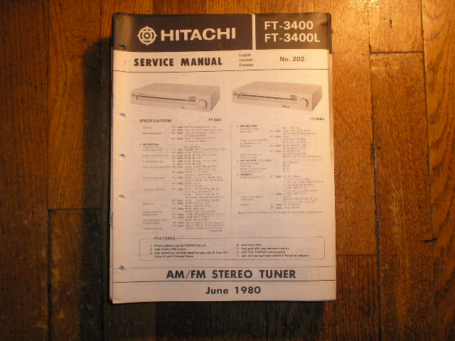 FT-3400 FT-3400L Tuner Service Manual  Hitachi