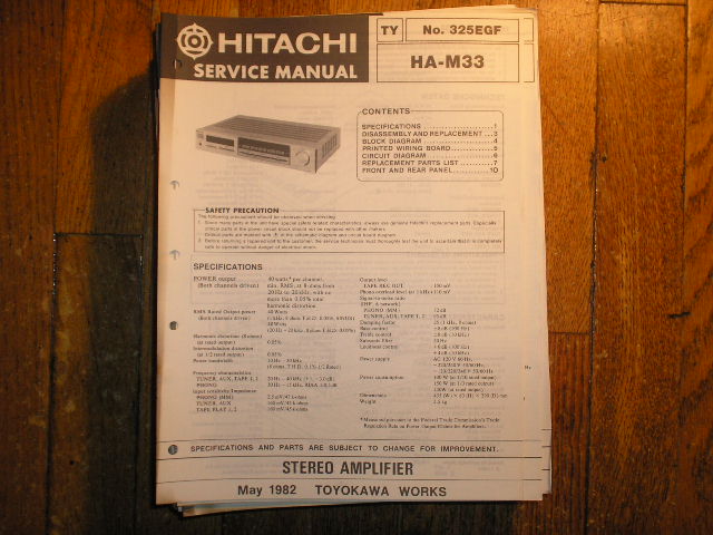 HA-M33 Stereo Amplifier Service Manual