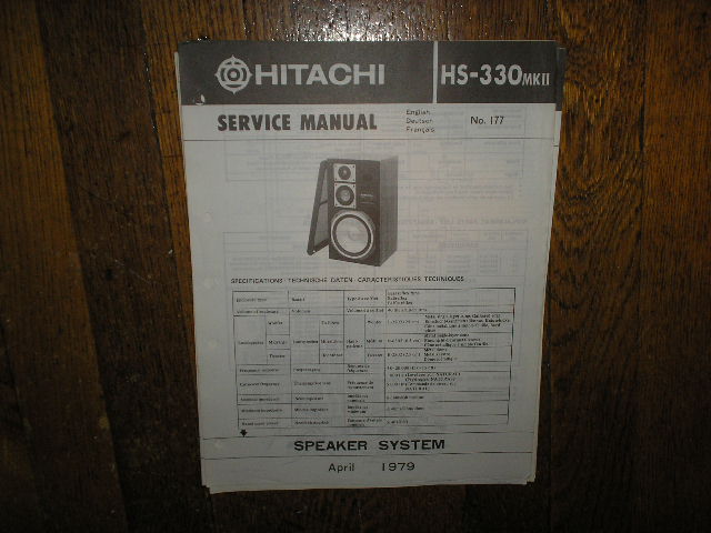 HS-330 MK II 2 Speaker System Service Manual  Hitachi