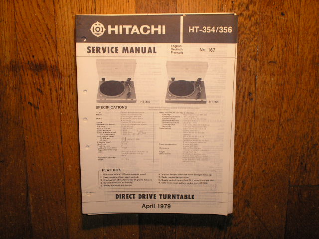 HT-354 HT-356 TURNTABLE Service Manual  HITACHI ORIGINALS