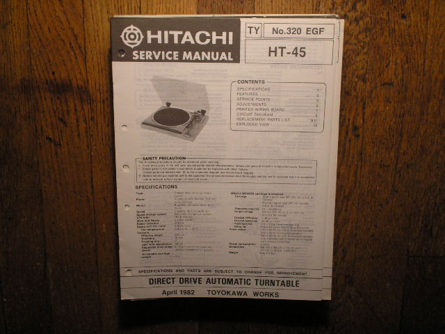 HT-45 Turntable Service Manual  Hitachi 