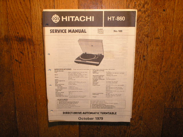 HT-860 Turntable Service Manual  Hitachi 