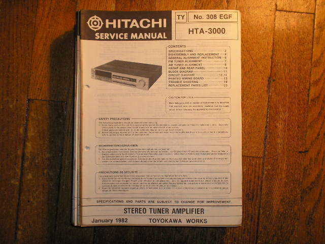 HTA-3000 Stereo Tuner Amplifier Service Manual