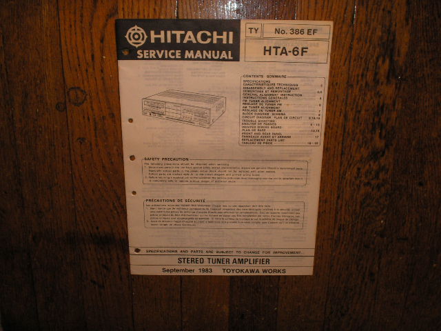 HTA-6F Stereo Tuner Amplifier Service Manual