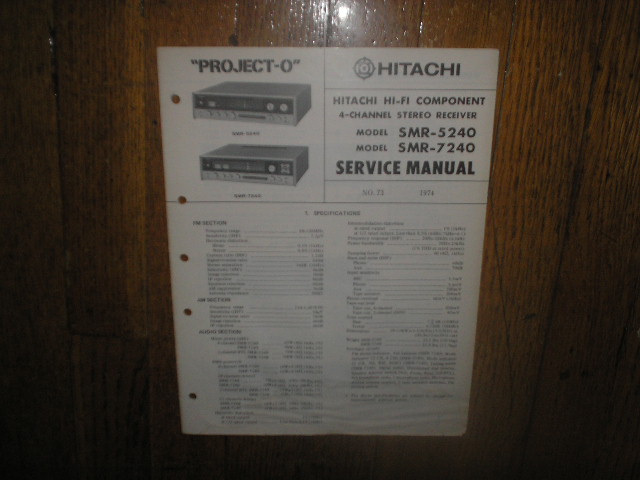 SMR-5240 SMR-7240 Stereo Receiver Service Manual  Hitachi