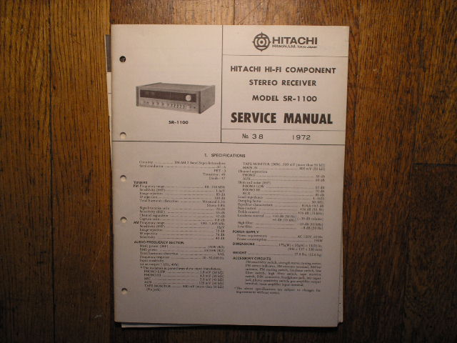SR-1100 Receiver Service Manual  Hitachi