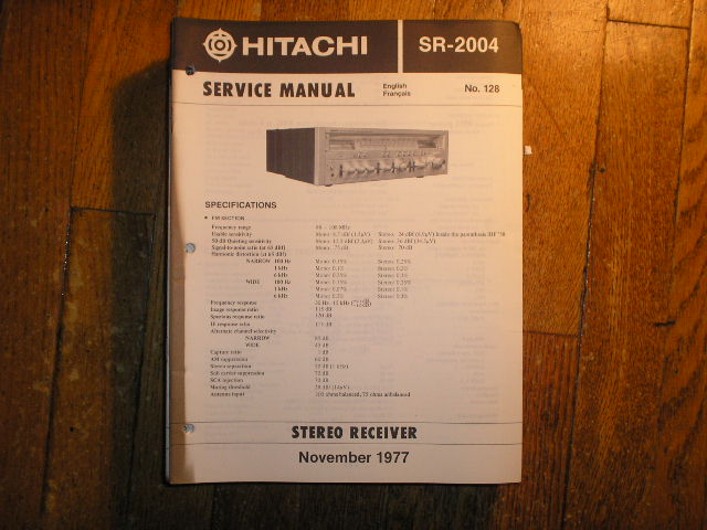 SR-2004 Receiver Service Manual  Hitachi