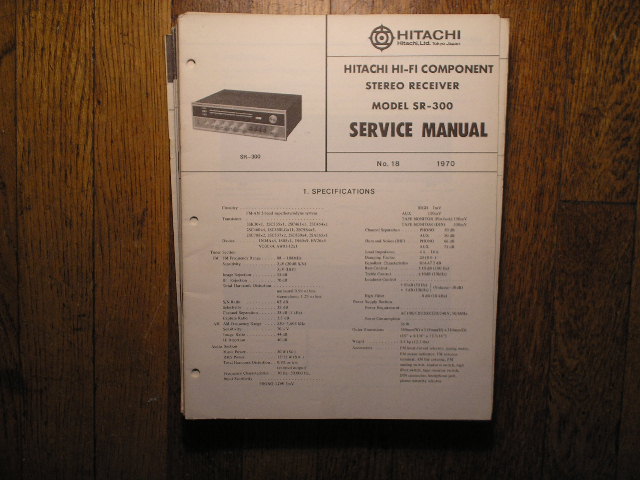 SR-300 Stereo Receiver Service Manual  Hitachi