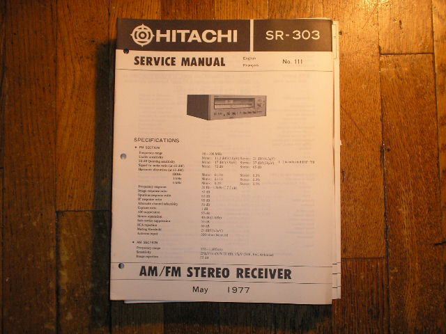SR-303 Stereo Receiver Service Manual  Hitachi