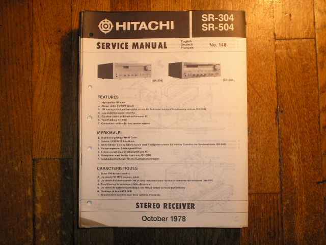 SR-304 SR-504 Receiver Service Manual  Hitachi