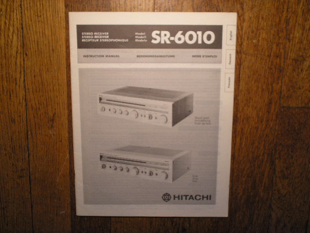 SR-6010 Receiver Owners Manual  Hitachi